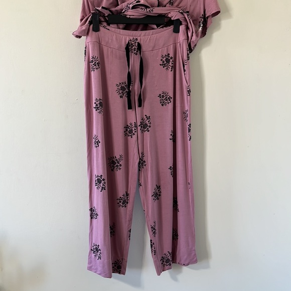 Soma Cool Nights Pajama Set in Peaceful Floral Pink FLAWED Sz Small - Picture 7 of 13